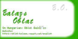 balazs oblat business card